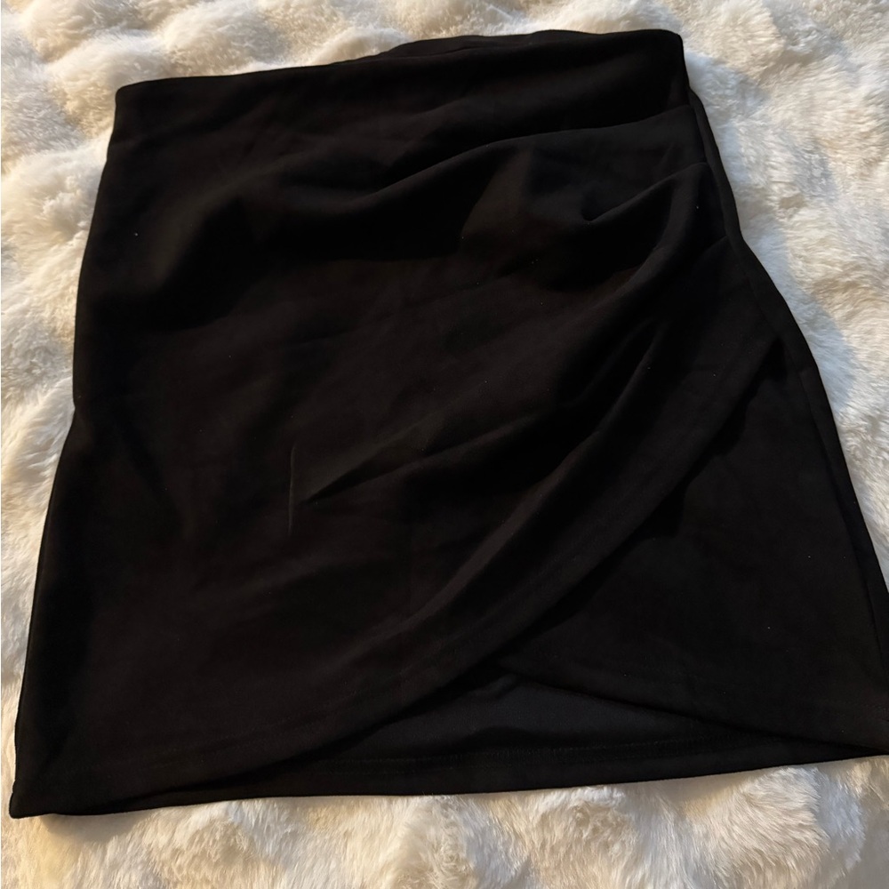 Black Fabric Asymmetrical Skirt 
Size L 
Brand “SHEIN”